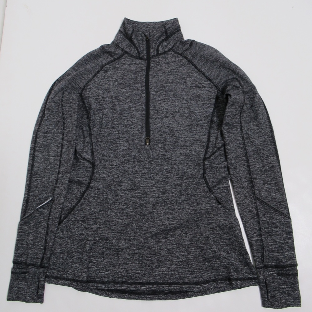 Lululemon Race Your Pace 1/2 Zip Wee Stripe Black Heathered Black Size 12 Rulu